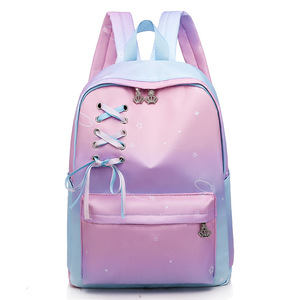 Mochila Escolar Coreana Personalizada para Mujer, con Degradado de Color, Mochila de Nailon Impermeable a la Moda para Estudiantes - Product Image 4