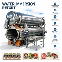 Stérilisateur à autoclave à immersion horizontale entièrement automatique avec interverrouillage de sécurité pour aliments en conserve et aliments pour animaux de compagnie