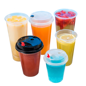 LOKYO Factory Supplies PP Plastic Smoothie Milkshake 16oz 24oz disposable Boba Bubble Tea Cups