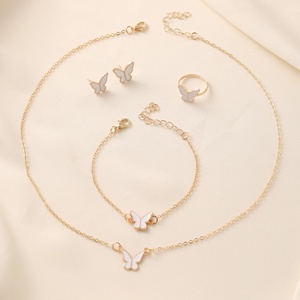 Collar de Piedra Natural de Bambú con Aleación y Esmalte de Mariposa Blanca, Joyería Rica, Exquisita, <span class=keywords><strong>Simple</strong></span>, Versátil, de Moda, de Alta Gama - Product Image 2