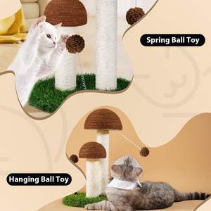 Doğal Sisal kurulu Scratcher mantar kedi tırmalama sütunu iyi davranış mobilya yavru kahverengi renk çizik kediler için - Product Image 3