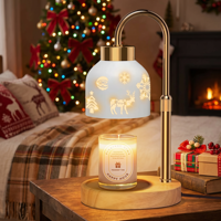 Lampe chauffe-bougie de Noël personnalisable avec logo, abat-jour métallique à col de cygne réglable, impression sérigraphique, usage promotionnel, OEM ODM