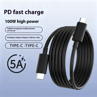 Kabel 100w Tipe C ke Tipe C 20V 5A USB C Kabel Data Ponsel Pengisian Cepat Cargador Kabel 100w Dengan E-marker PD Pabrik OEM