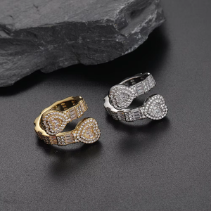 Bague en forme de cœur, ouverture irrégulière, ajustable, pour l'index, pour femmes - Product Image 2
