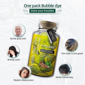 Tinte en Crema para Raíces de Cabello Negro, Colorante Capilar de Doble Agente A/B, Cobertura de Canas, Aroma a Frutas, Fórmula Vegana Saludable, Envase de Plástico - Product Image 2