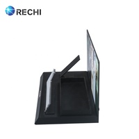 RECHI Comptoir personnalisé noir mat en forme de L en acrylique Power Bank Présentoir de point de vente au détail avec signalisation arrière pour accessoire de téléphone portable