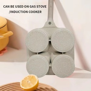 Padella Antiaderente Moderna in Metallo a 4 Fori, Multifunzionale per Pancake e Colazione, Compatibile con Piani a Induzione - Product Image 3