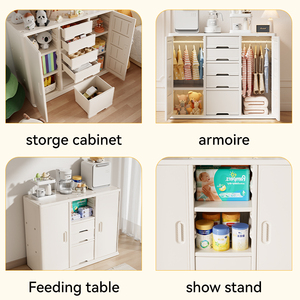 Armoire moderne de rangement de jouets pour enfants Armoire en plastique sûre pour enfants avec design Almirah pour le rangement de placard en tissu de chambre d'enfants - Product Image 6