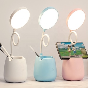 Macaron LED Night Light USB <b>Charging</b> Touch Dimmable Table <b>Lamp</b> Pen Holder Phone Stand For Study Bedroom - Product Image 2