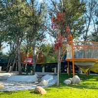 Çocuklar için Özel Tasarım Açık Hava Tığ İşi Halat Ağ Oyun Alanı Ekipmanları, Doğa Macera Tesisi Kampı Manzaralı Park Alanı