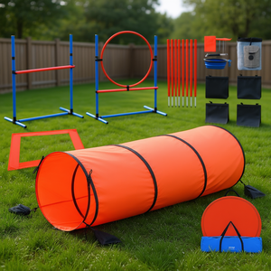 Ensemble d'équipement d'entraînement d'agilité pour chien Vevor, 5 pièces, obstacles, tunnel, fournitures d'entraînement pour animaux de compagnie, matériau en nylon - Product Image 2