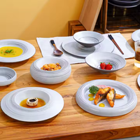 Service de vaisselle en grès écologique au concept innovant, compatible lave-vaisselle, durable, qualité alimentaire, thème contemporain, pour restaurants et traiteurs