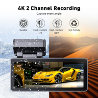 Caméra de tableau de bord de voiture noire avec double objectif, système de suivi WiFi 4K, contrôle par application, grand angle de 180 degrés, GPS, étanche