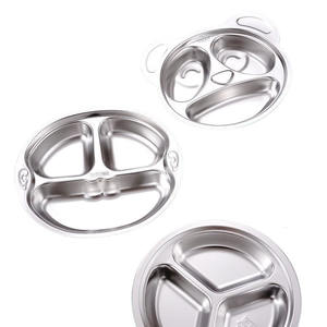 Smile Face Monkey Acero inoxidable 304 Plato de alimentación para bebés Plato de cena para niños Bandeja de comidas para niños - Product Image 5