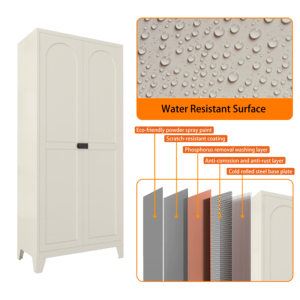 <span class=keywords><strong>Armoire</strong></span> de rangement moderne en métal blanc avec 5 étagères réglables, durable et écologique, pour chambre et salon, meubles de maison - Product Image 6