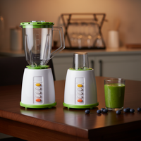 Blender de cuisine 1500 ml avec commande par bouton-poussoir, moulin à sec amovible, design 3 couleurs pour smoothies, jus et milkshakes