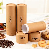 Op maat gemaakte bedrukte logo's, voedselveilige, milieuvriendelijke verpakkingen voor noten, koffie, thee, eiwitpoeder; opdrukbare cilindrische kraftpapier tubes