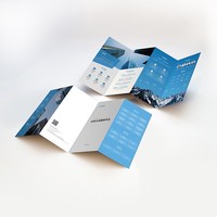 Brochure couleur personnalisée imprimée en offset, livret pliable une page, papier fantaisie, format personnalisé, logo personnalisé, service d'usine
