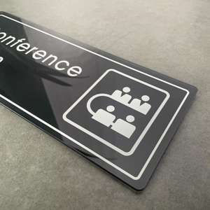 Plaque de porte de salle de conférence de haute qualité, entrepôt américain, livraison rapide, plaque en acrylique avec adhésif, plaque de bureau - Product Image 4