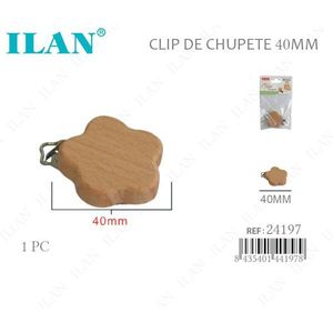 Clip per Ciuccio Ilan 40Mm Accessorio per Neonati in Legno - Product Image 1