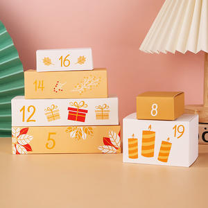 <span class=keywords><strong>Calendrier</strong></span> de l'avent de Noël jaune mignon 24 jours emballage cadeau surprise boîte vide garçons filles adolescent adulte cadeau de Noël boîte aveugle - Product Image 3