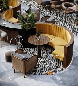 Muebles Modernos para Cafetería y Bar al por <span class=keywords><strong>Mayor</strong></span>, Sofá Modular en Forma de S para Área de Espera, Juego de Mesa y Sillas para Restaurante - Product Image 5