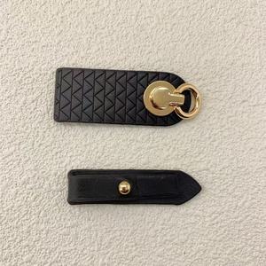Embossed Texture PU <strong>Leather</strong> Toggle Pair Buckles Metal Ring Hook Eye Fastener Kids Outerwear Decorative Connecting Buttons - Product Image 5