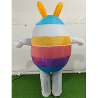 Costume gonflable de lapin de Pâques arc-en-ciel, tenue de dessin animé gonflable pour Halloween, carnaval et défilé
