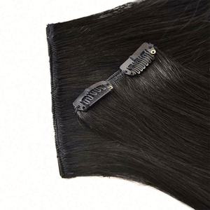Top Quality 1# <b>Color</b> Full Head Remy Indian <b>Hair</b> Injected <b>Clip</b> <b>in</b> Human <b>Hair</b> <b>Extensions</b> with Good Price - Product Image 3