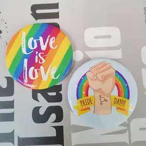 Distintivo del bottone di latta personalizzato dell'arcobaleno del distintivo dell'orgoglio Gay lesbico LGBT all'ingrosso