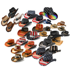 Syh732 גברים קש כובע קאובוי טקסס אוסי ארה "ב ציור כובע קש" קובוי קש - Product Image 5