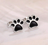 Boucles d'oreilles empreinte de patte de chien breloque mode boucles d'oreilles empreinte de patte breloques boucles d'oreilles en acier inoxydable