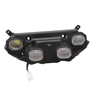 Faro de luz de color para motocicleta eléctrica con luz roja faro LED de <span class=keywords><strong>cuatro</strong></span> líneas para Wolf Warriors - Product Image 3