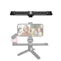 Barre d'extension triple cold shoe pour appareil photo avec filetages 1/4 "-20 pour moniteur, microphone, lumière LED – Support en alliage d'aluminium