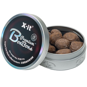 Bombones de café negro sin azúcar x-it 98g Caramelo duro con sabor a café helado dulce refrescante a base de hierbas naturales - Product Image 1