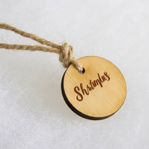 Wooden Christmas <b>Ornament</b> Engraved Circular Rustic Holiday Decor for Home <b>Wall</b> Mount - Product Image 1