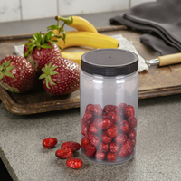 Récipient PET de qualité alimentaire de 2000ml en forme de cylindre pour emballage de biscuits