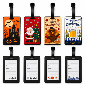 Custom Trendy Holiday PVC Luggage Tag Cute Cartoon Design Soft Rubber Travel <strong>Label</strong> <strong>for</strong> <strong>Suitcase</strong> Backpack Gift Accessories - Product Image 1