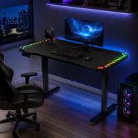 Bureau de travail ergonomique AOR, bureau de jeu intelligent à réglage électrique avec mémoire, panneau de protection environnementale, éclairage RGB Armor