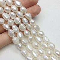 Perles de culture d'eau douce naturelles Ziyue Zhuji, perles baroques en forme de pomme de terre de 8 mm, polies double face, pour la fabrication de bijoux