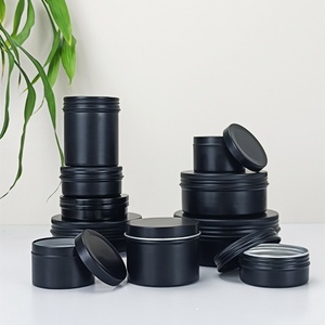 Black Aluminum Aroma Candle Pot Empty Cosmetic Pomade Container Metal <b>Tea</b> Packing <b>Box</b> Tin Cans for Candies and Jars - Product Image 5