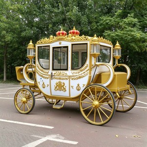 Carruaje de Caballos Blanco Real de Lujo para 6 Personas, Eléctrico, con Neumáticos de Caucho Sólido para Bodas - Product Image 1