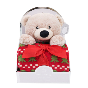 Âu yếm unisex 2-in-1 mềm mại sang trọng bé gấu bông an ninh chăn dễ thương bé cũi bộ đồ giường đặt với chăn - Product Image 1