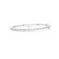 KRUP JEWELS Modèle KJB 12 Bracelet barre en or massif 14K unisexe de luxe, serti de diamants de laboratoire taille baguette East West 4,00 x 2,00 mm