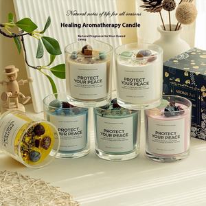 Bougie de cire de soja parfumée en cristal naturel, ornement de parfum d'intérieur moderne, nerfs apaisants, cadeau d'anniversaire pour aider à dormir - Product Image 3