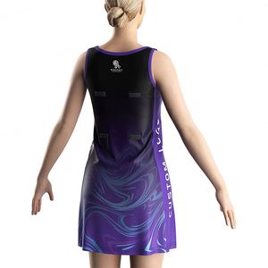 ชุดบอดี้สูทกระโปรงมินิสั้นสำหรับผู้หญิง ลายโลโก้แบบกำหนดเอง ผ้าซับเหงื่อแห้งเร็ว สีดำ สำหรับเล่นเทนนิส ฤดูร้อน ซักได้  สำหรับเล่นเน็ตบอล - Product Image 6