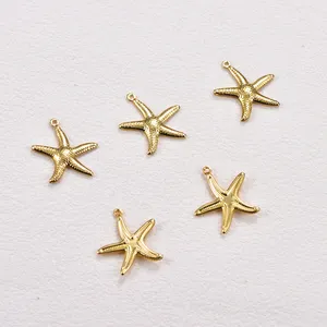 10PCS Dijes de Acero Inoxidable con Forma de Delfín, Estrella de Mar y Concha, Componentes para la Creación de Joyería Animal DIY, Accesorios al por Mayor - Product Image 1