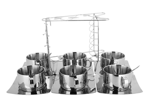 Tazza da viaggio in acciaio inossidabile tazza da tè <span class=keywords><strong>acqua</strong></span> potabile Set di tazze da caffè 6 pezzi con supporto - Product Image 4