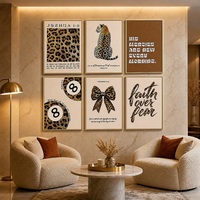Ensemble mural Glamour Accent Léopard Eight Ball pour Projet de Designer de Boutique Rétro et Showroom, Achat en Gros et Grand Volume