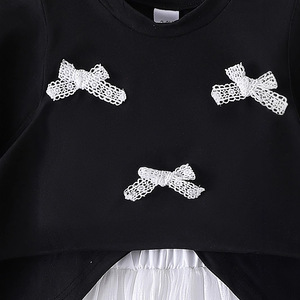 2025 été nouvelles filles nœud T manches + blanc princesse vent jupe costume filles vêtements ensembles - Product Image 5